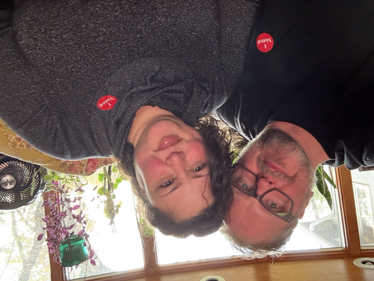 Faye and Jim taking a selfie in November 2025