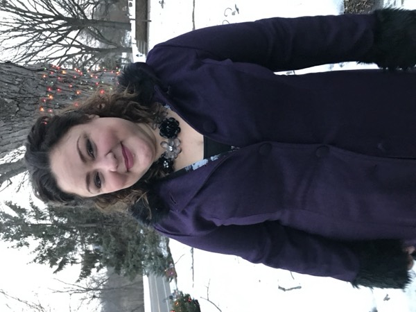 Faye in the snow on New Year's Day 2017